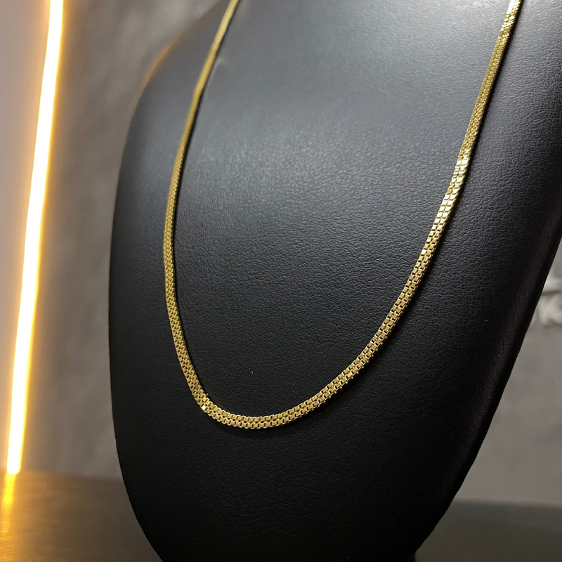 Corrente Veneziana Dupla 2mm - Fecho Boia (Banho Ouro 24k)