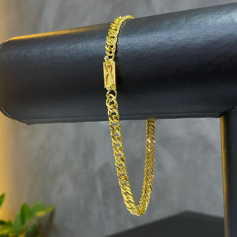 Pulseira Grumet Dupla 4.5mm - Fecho Gaveta - (Banho Ouro 24k)