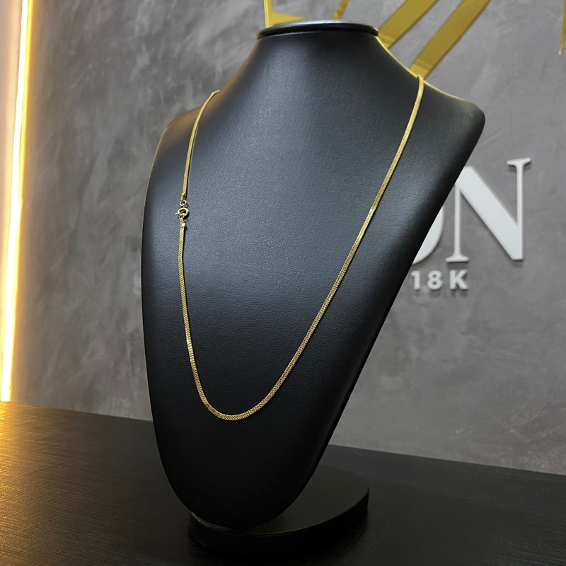 Corrente Veneziana Dupla 2mm - Fecho Boia (Banho Ouro 24k)