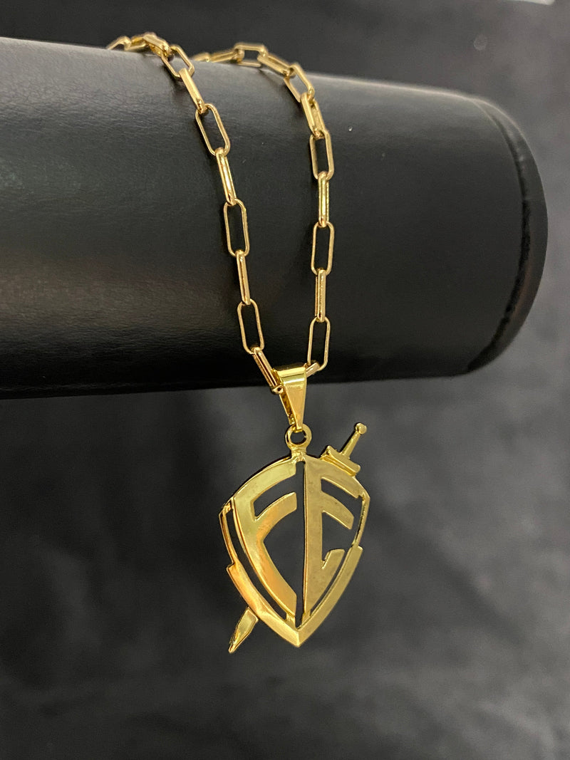 Pingente Fé Vazado 3cmX2,1cm - (Banho Ouro 24k)